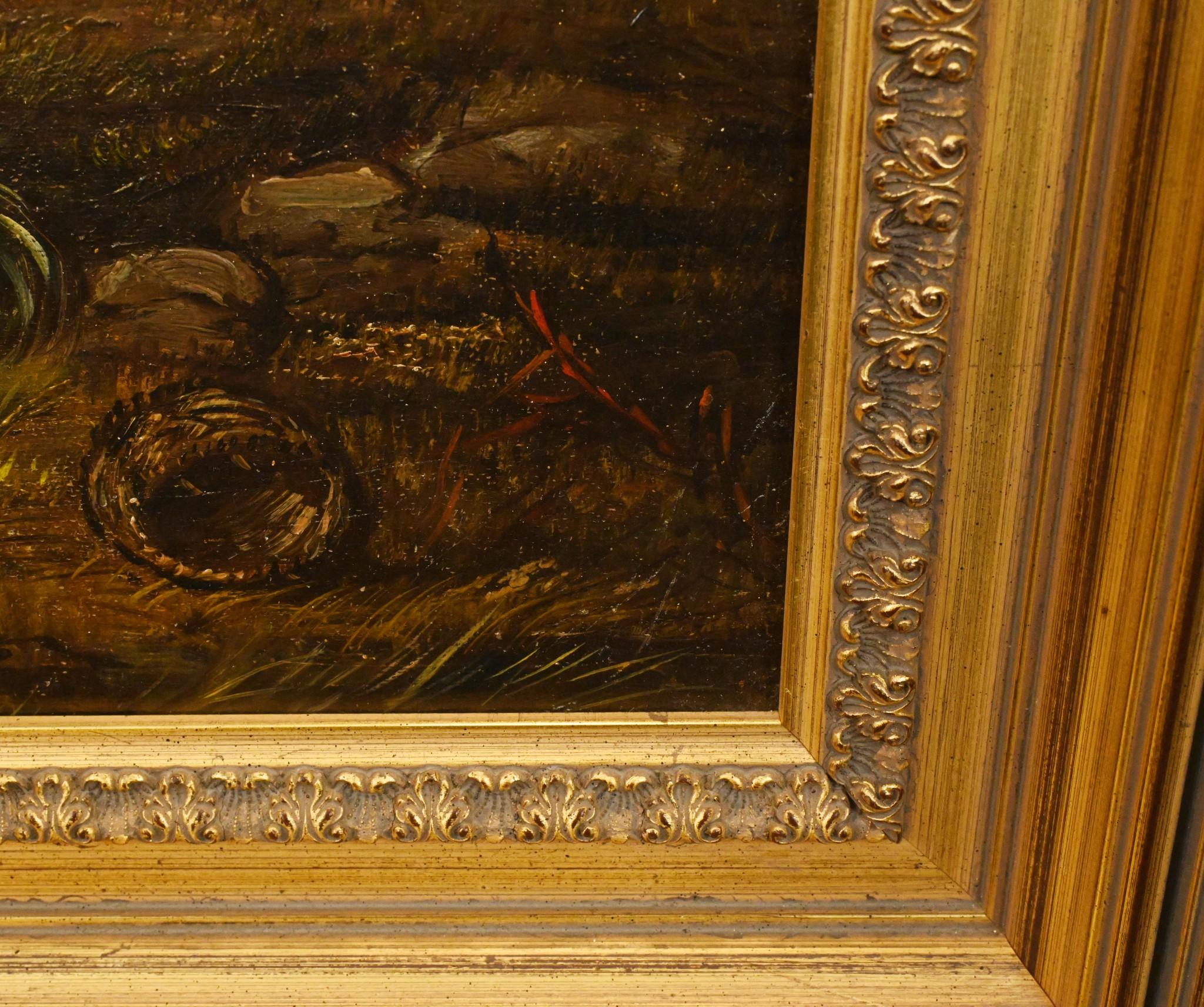 Victorian Oil Painting Horse Farmyard Scene 1880 For Sale 2