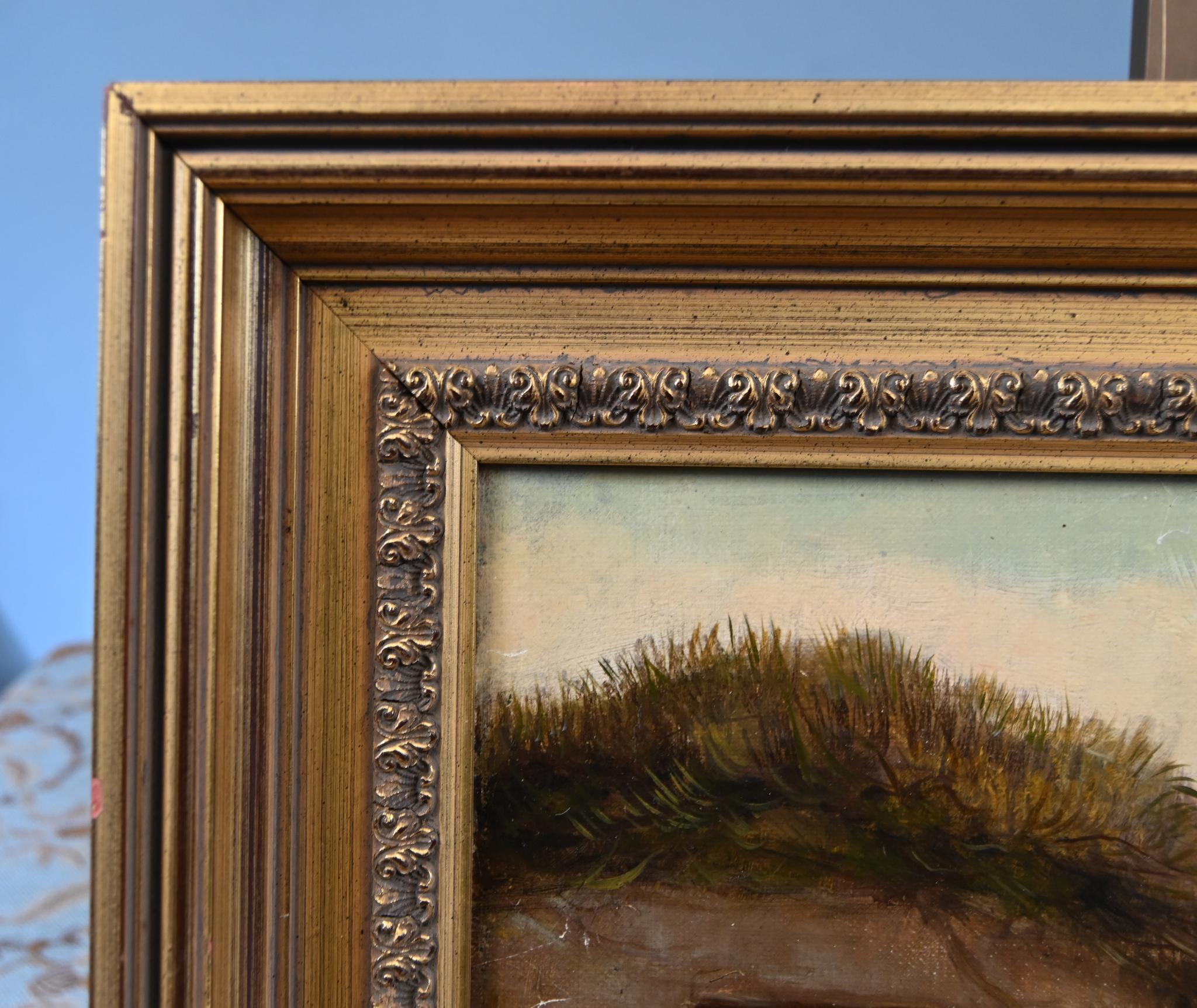 Viktorianisches Ölgemälde, Pferde-Bauernhofsszene, 1880 im Angebot 1