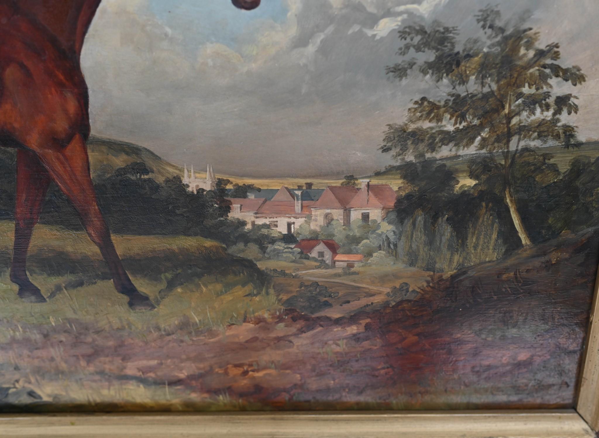 Viktorianisches Ölgemälde, Pferdeporträt, Stubbs, Kunst 1860 im Zustand „Gut“ im Angebot in Potters Bar, GB