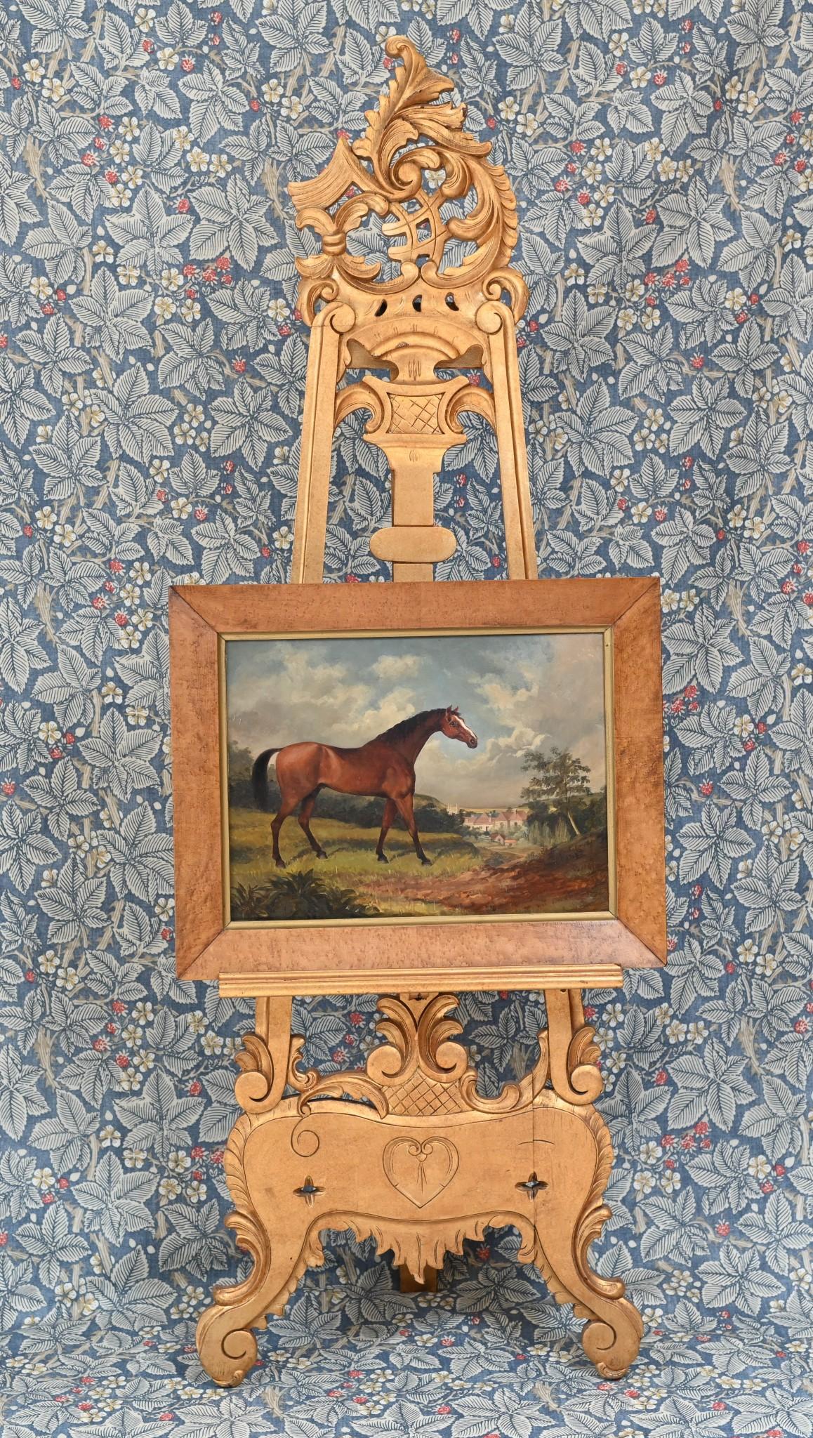 Viktorianisches Ölgemälde, Pferdeporträt, Stubbs, Kunst 1860 im Angebot 3