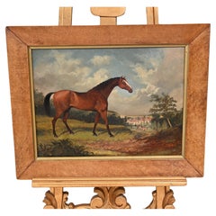 Pittura ad olio vittoriana Ritratto di cavallo Stubbs Art 1860