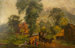 Victorian Oil Painting of Country Scene