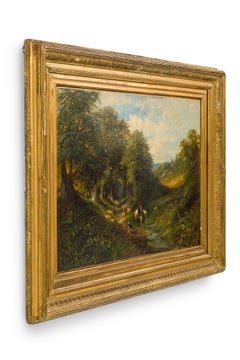 Victorian Oil Painting of Man on White Horse