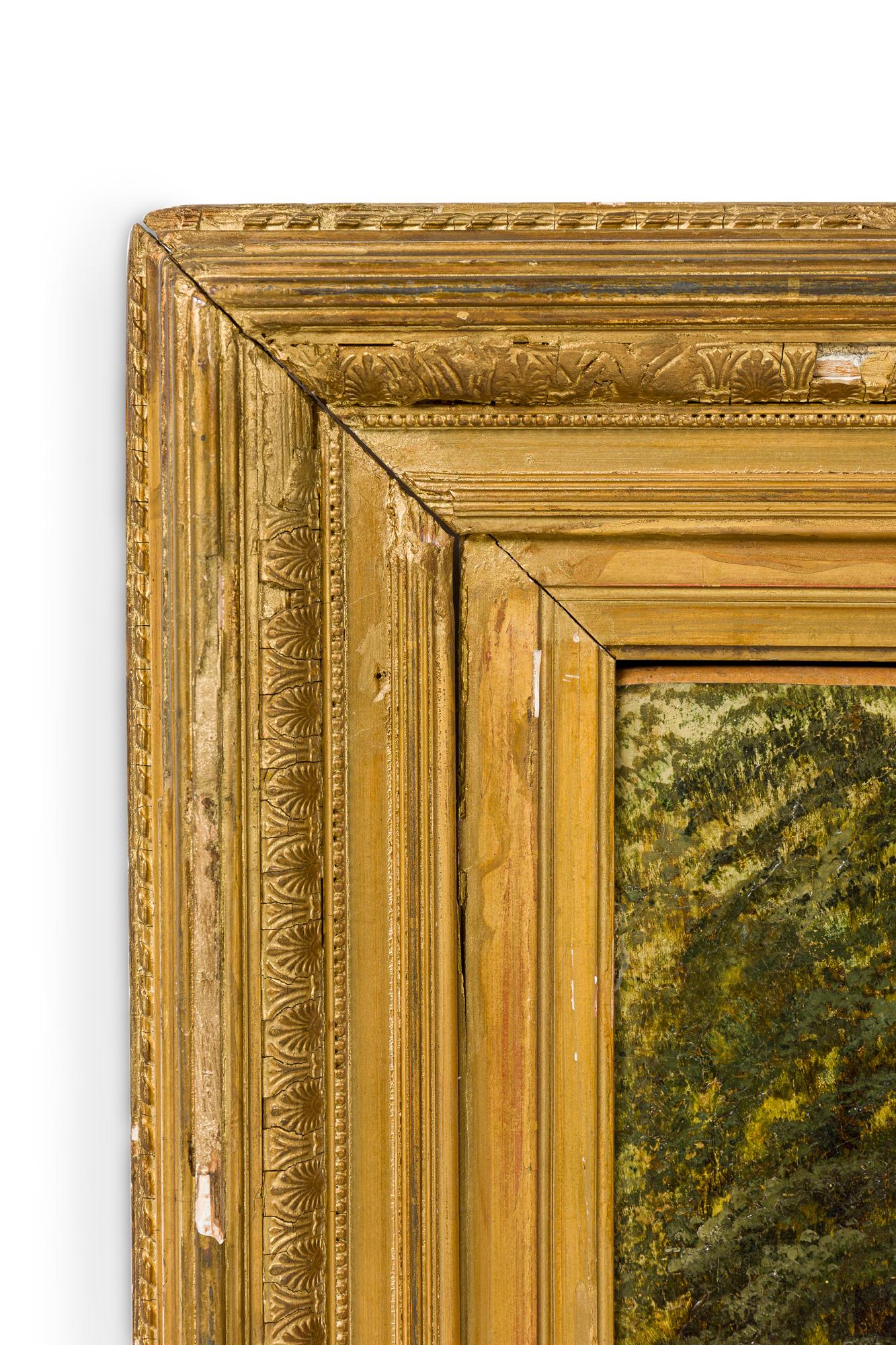 Vittoriano Pittura a olio vittoriana di uomo su cavallo bianco in vendita