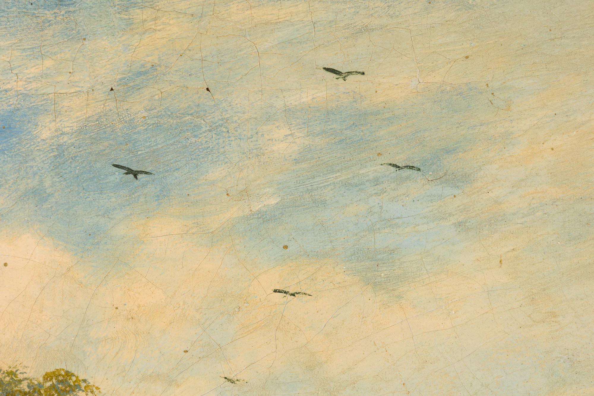 XX secolo Pittura a olio vittoriana di uomo su cavallo bianco in vendita