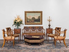 Victorian Oil Painting of Man with Cows & Dog