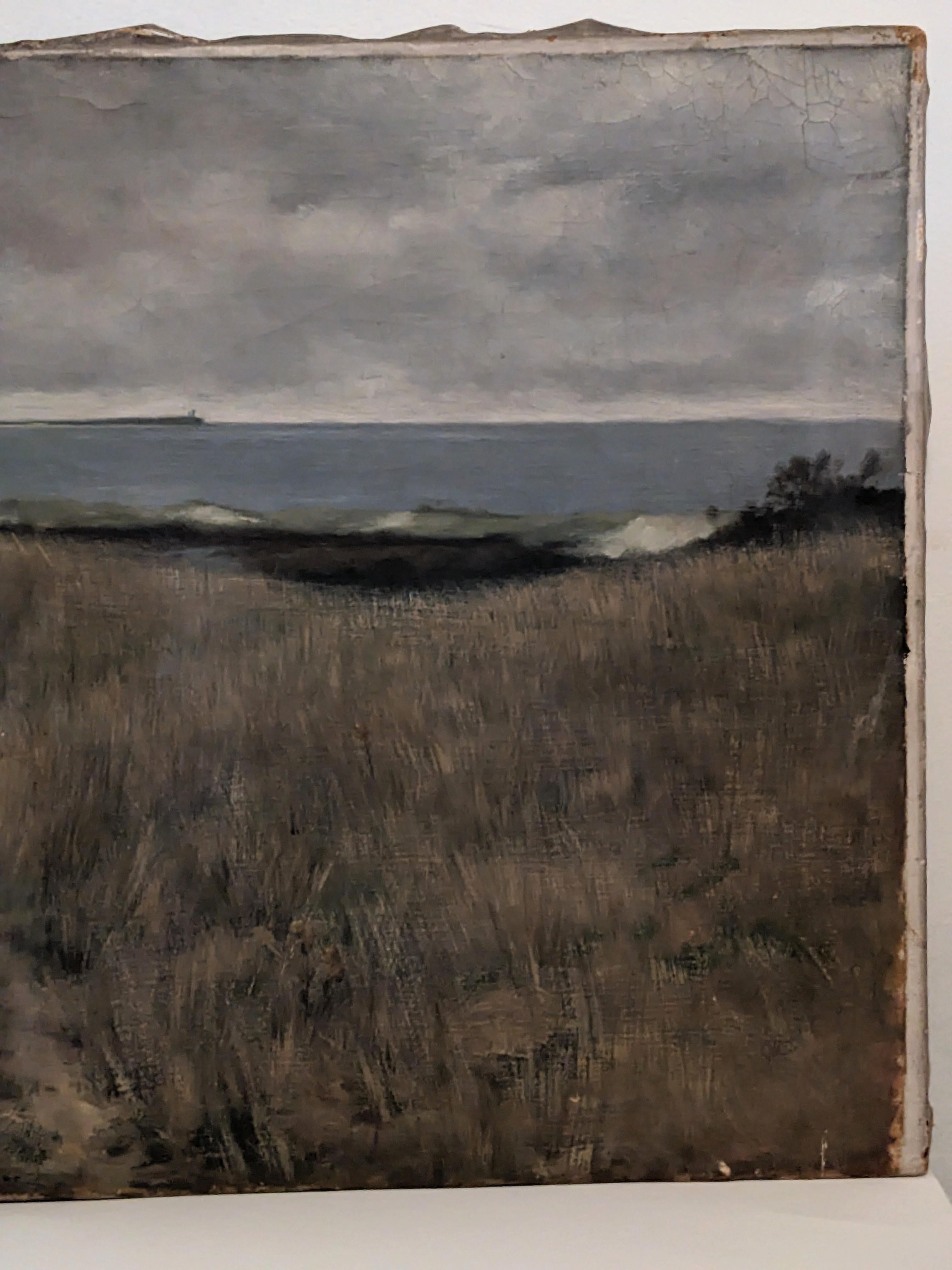 Dipinto a mano Pittura a olio vittoriana di giovani ragazze sulla spiaggia in vendita