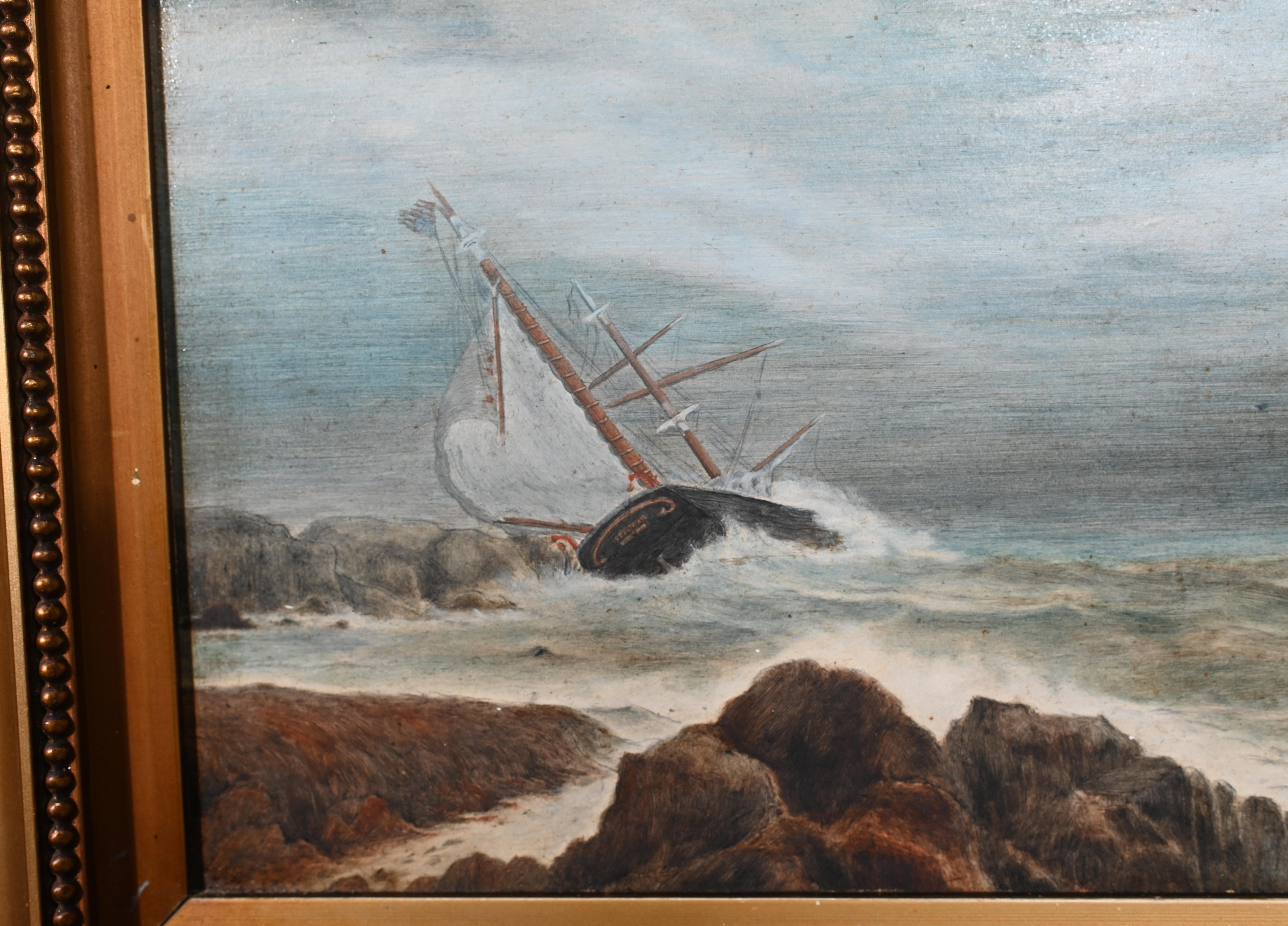 Merveilleuse peinture à l'huile victorienne dans un cadre doré
Scène de mer classique ou scène maritime
Le navire est montré dramatiquement échoué sur les rochers.
Nous l'avons daté d'environ 1880.
Signé Charles F.SA
Visites sur rendez-vous
Offert