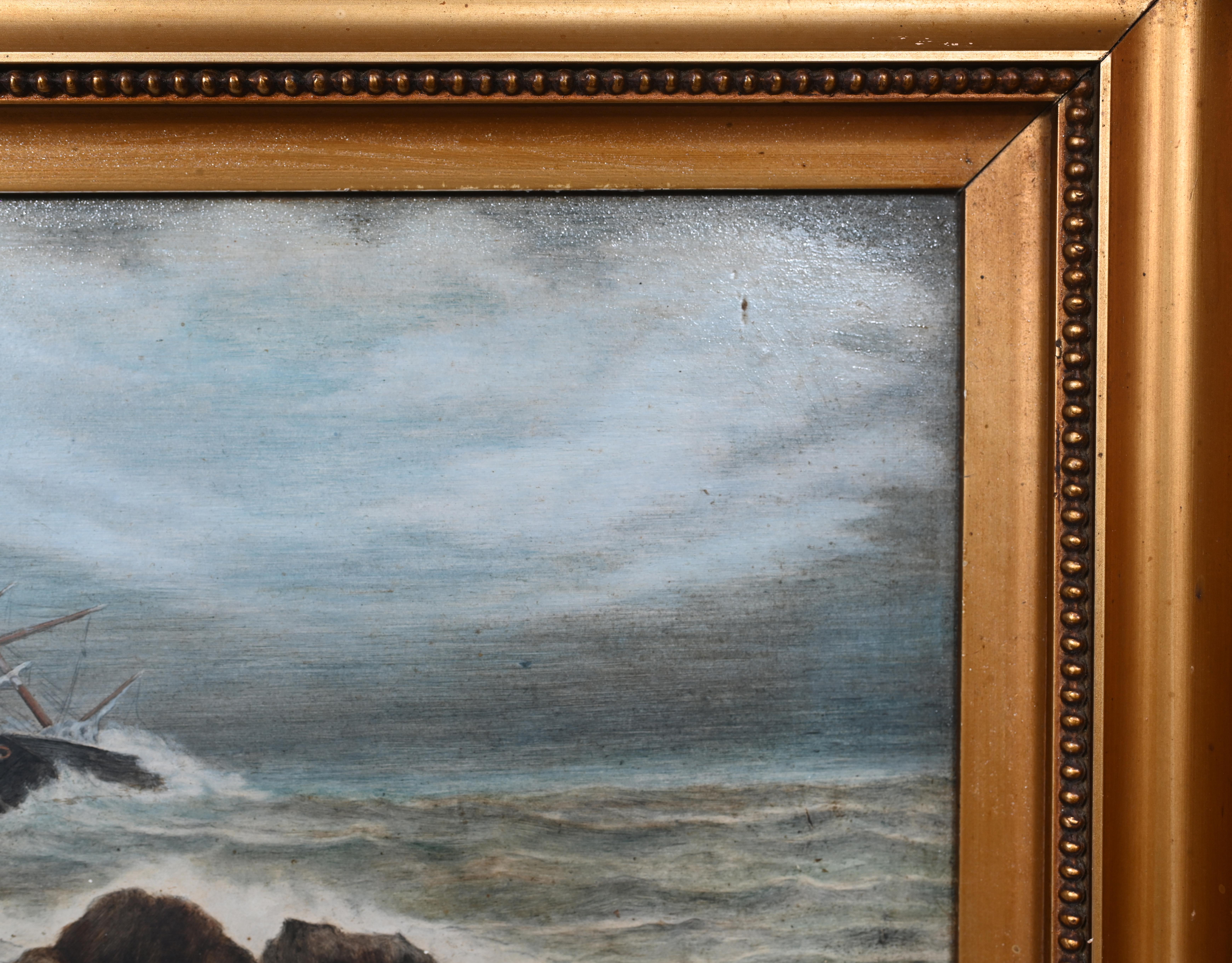 Peinture à l'huile victorienne paysage marin signée Chales F.S.A 1880 Bon état - En vente à Potters Bar, GB