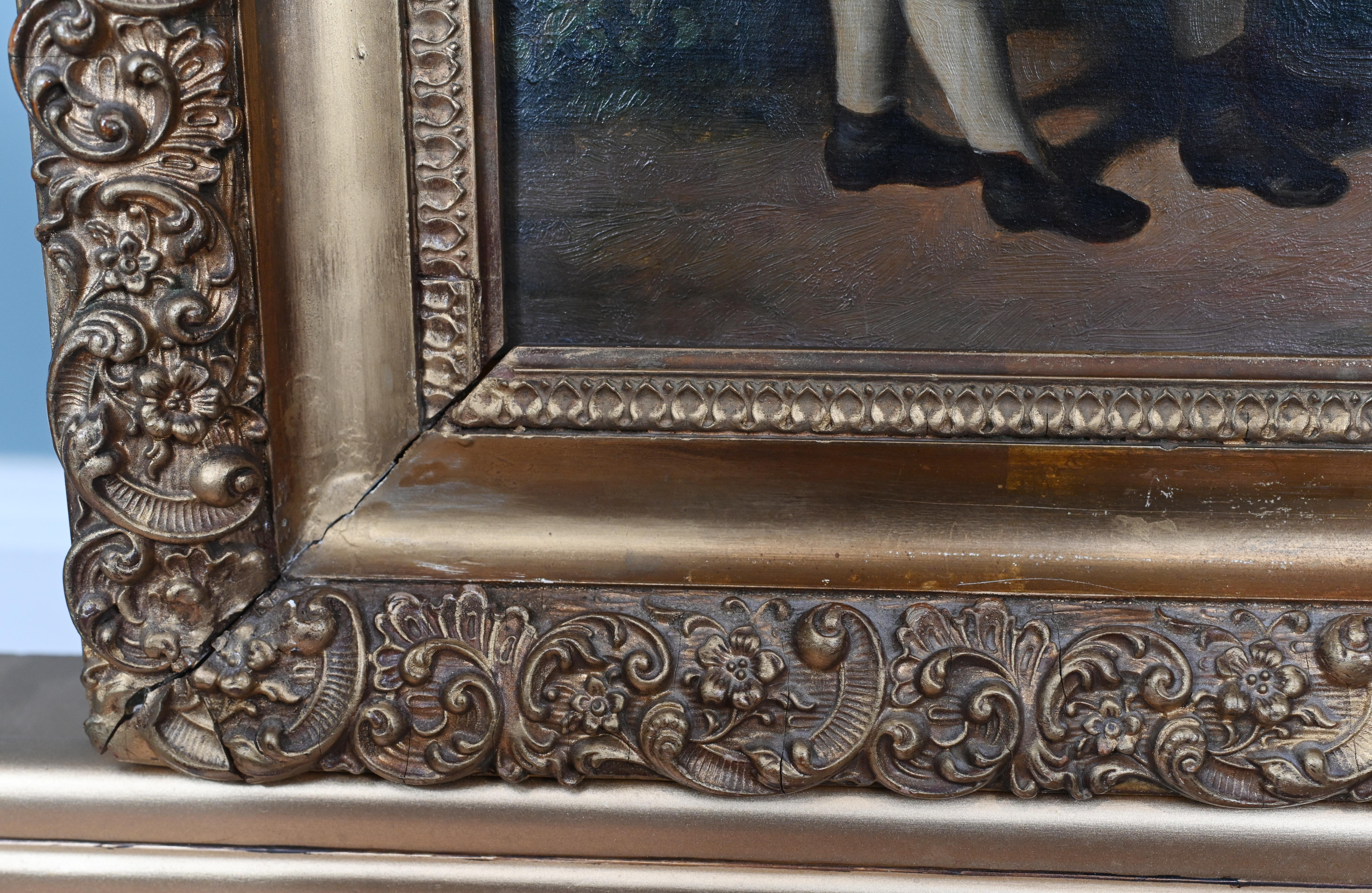 Pintura al Óleo Victoriana Dos Niñas Retrato Niños 1880 en venta 1