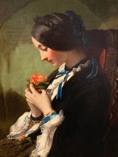 Victorian Oil Painting, Woman with a Rose, James Sant