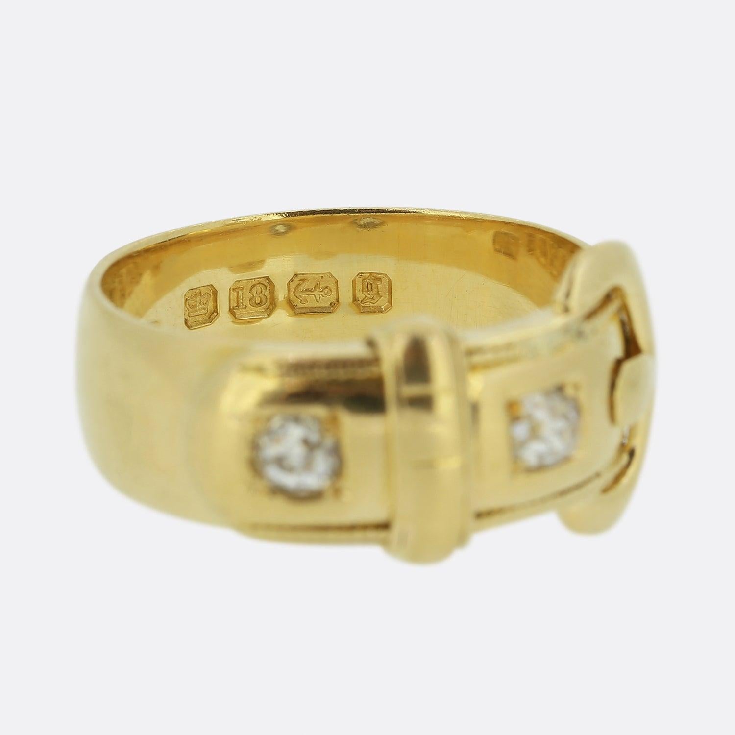Women's Victorian Old Cut Diamond Buckle Ring For Sale