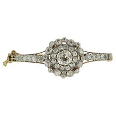 Victorian Old Cut Diamond Cluster Bangle