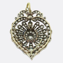 Victorian Old Cut Diamond Cluster Pendant