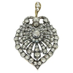 Victorian Old Cut Diamond Cluster Pendant