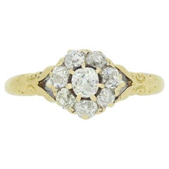 Antique Victorian Old Cut Diamond Cluster Ring