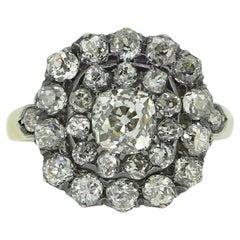Victorian Old Cut Diamond Cluster Ring