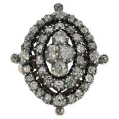 Viktorianischer Altschliff-Diamant-Cluster-Ring