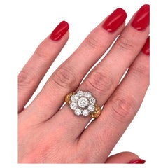 Antique Victorian Old Cut Diamond Cluster Ring 