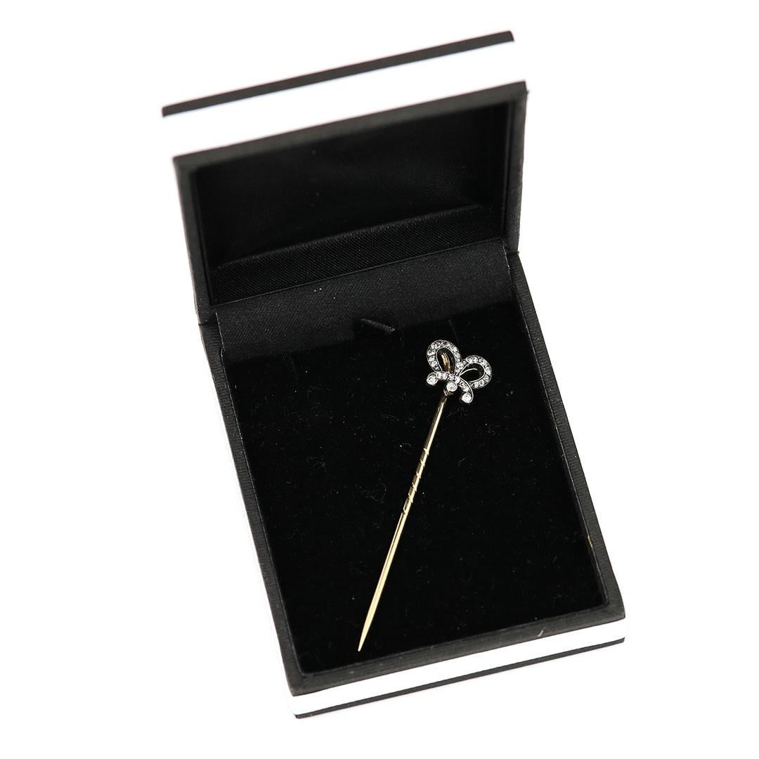 Victorian Old Cut Diamond Crown Stick Pin, Circa 1890 2