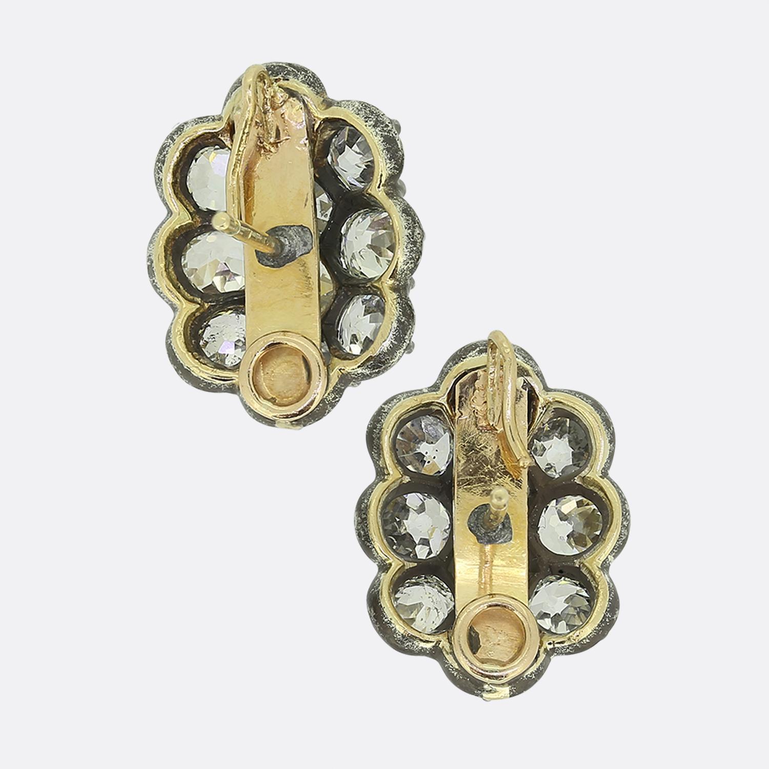 Victorian Old Cut Diamond Drop Earrings For Sale 3