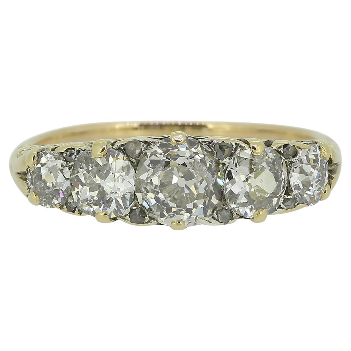 Victorian Old Cut Diamond Five-Stone Ring