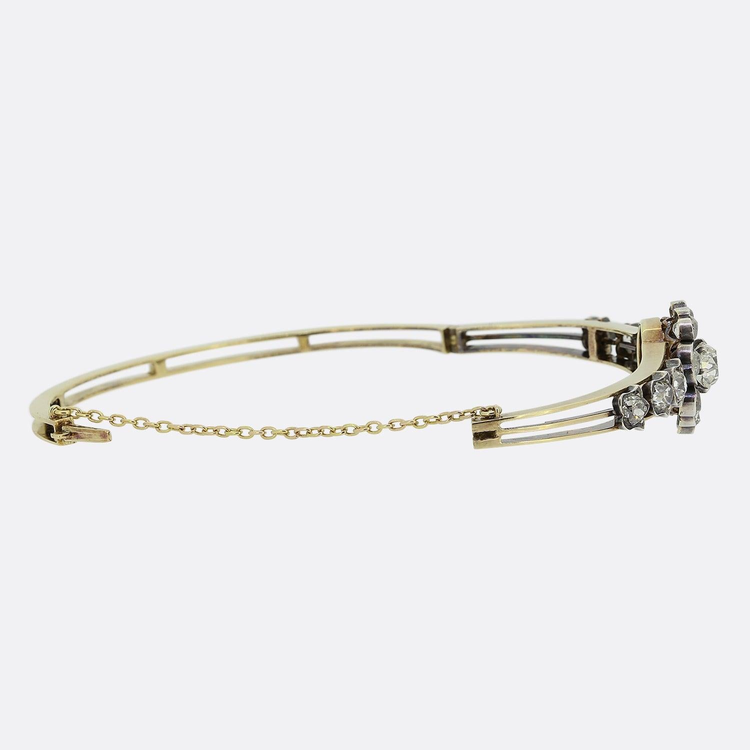 Bracciale floreale con diamante antico vittoriano In condizioni buone in vendita a London, GB