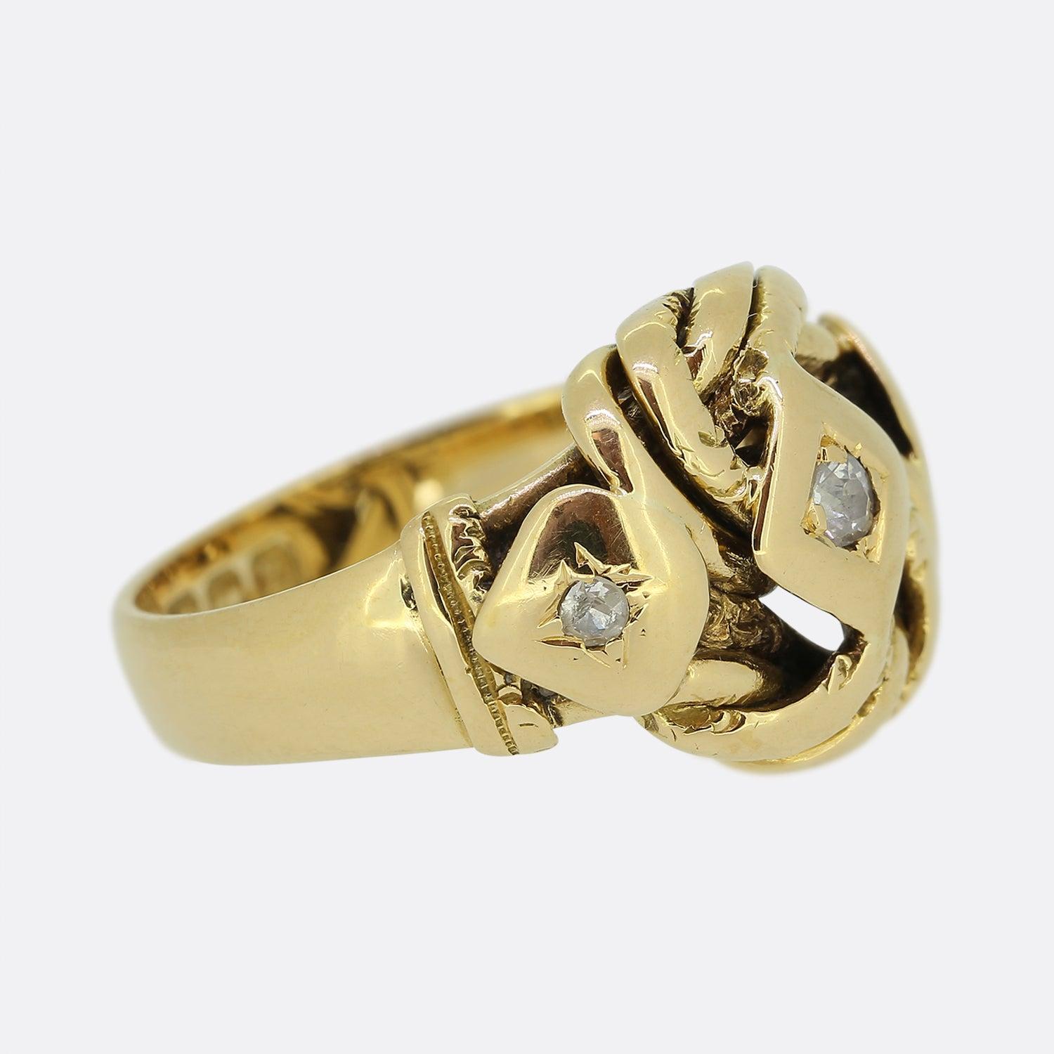 Old European Cut Victorian Old Cut Diamond Knot Ring For Sale