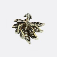 Victorian Old Cut Diamond Leaf Pendant