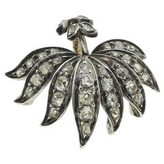 Victorian Old Cut Diamond Leaf Pendant