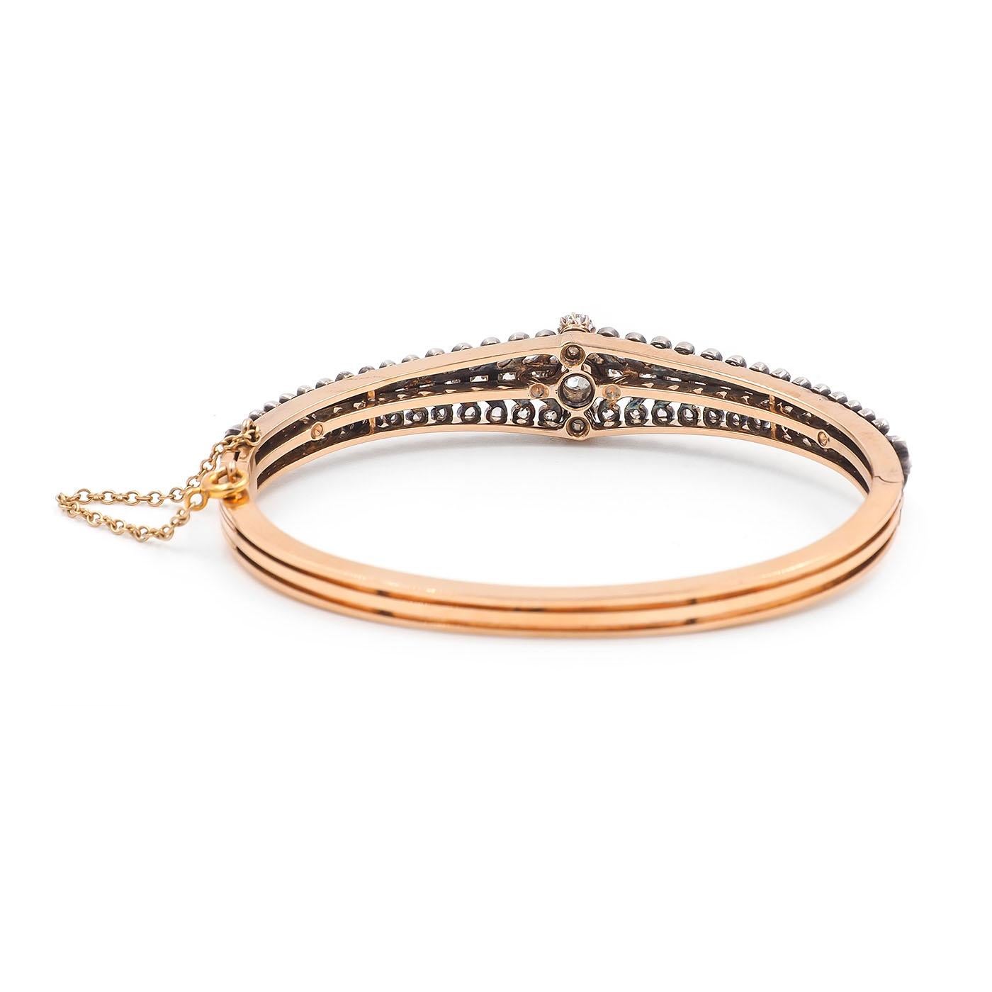 Vittoriano Bracciale vittoriano in metallo misto con diamanti antichi in vendita