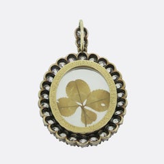 Victorian Old-Cut Diamond Mourning Locket Pendant