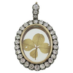 Victorian Old-Cut Diamond Mourning Locket Pendant