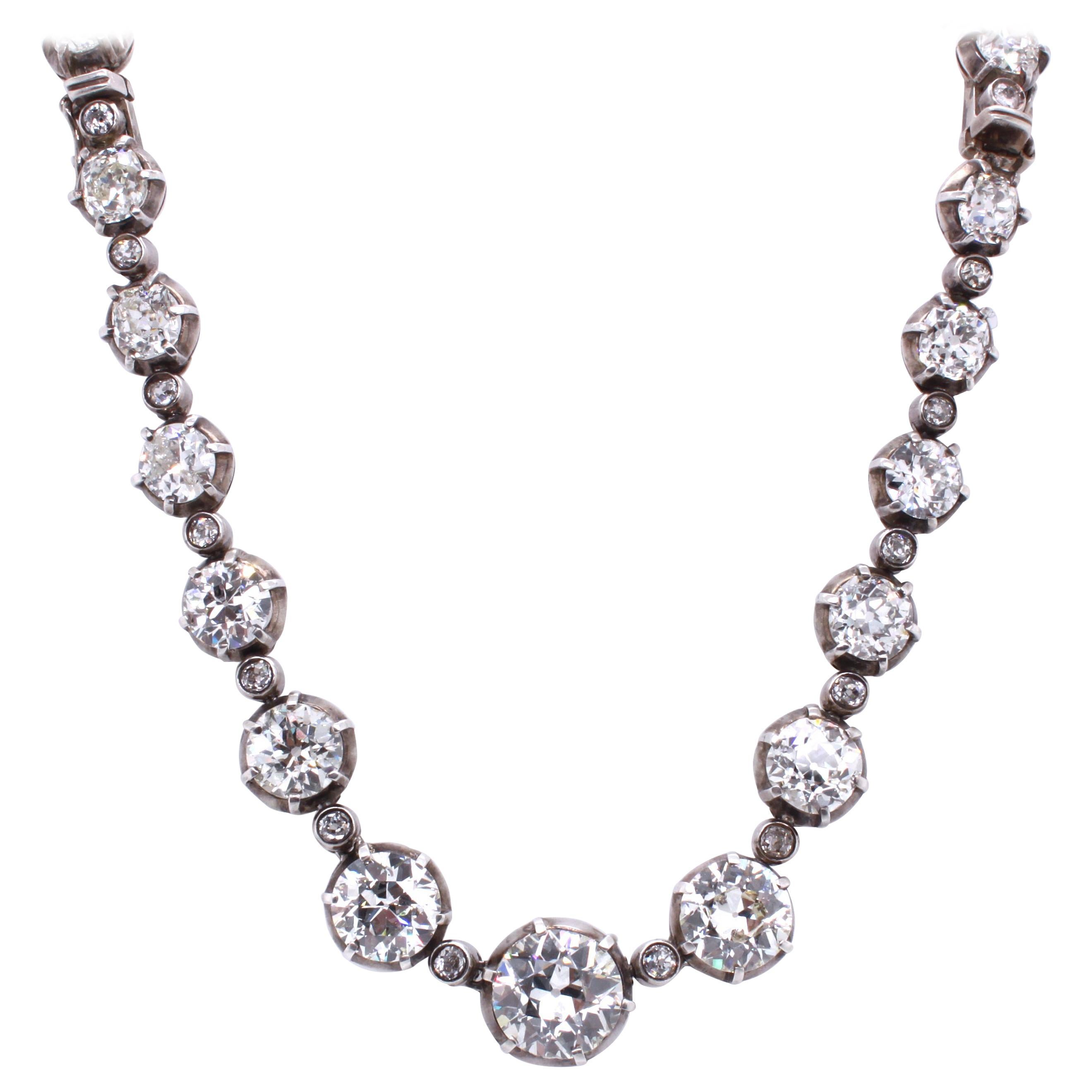 Victorian Old-Cut Diamond Riviere Necklace, ca. 1880s