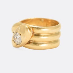 Victorian Old Cut Diamond Serpent Ring