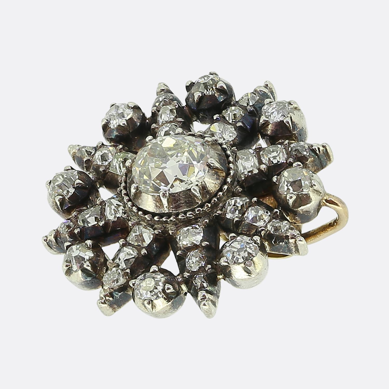 Taille vieille mine Pendentif étoile victorien en diamant taillé à l'ancienne en vente