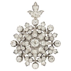 Victorian Old Cut Diamond 'Starburst' Pendant/Brooch Circa 1880