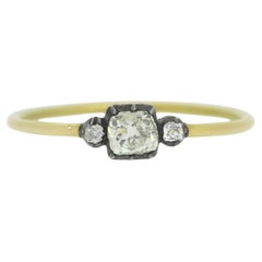Antique Victorian Old Cut Diamond Three-Stone Ring