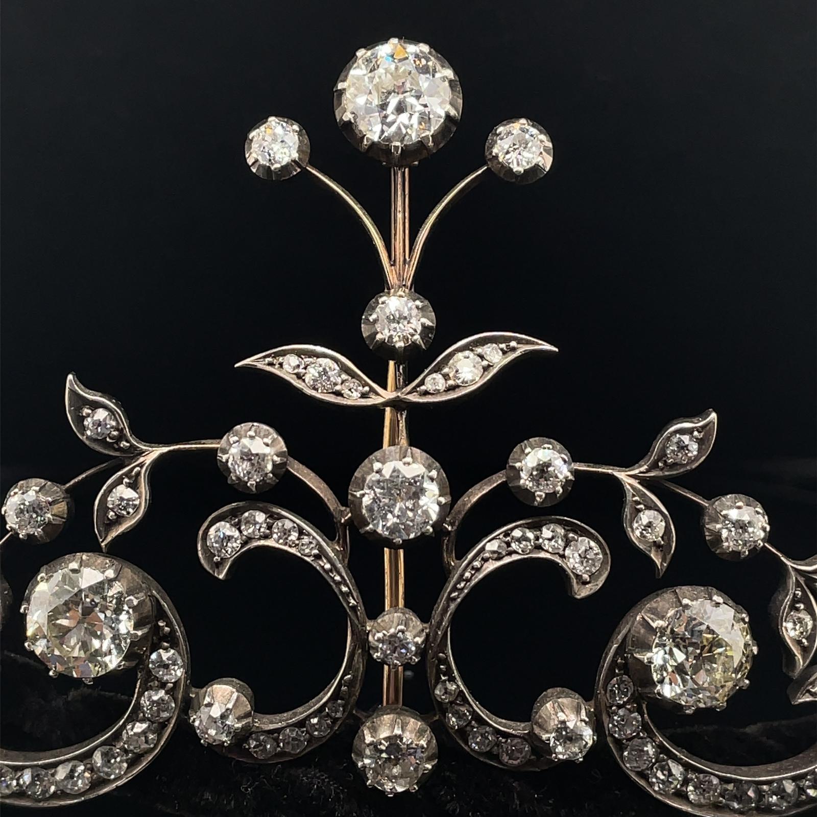 Old Mine Cut Victorian Old Cut Diamond Tiara For Sale