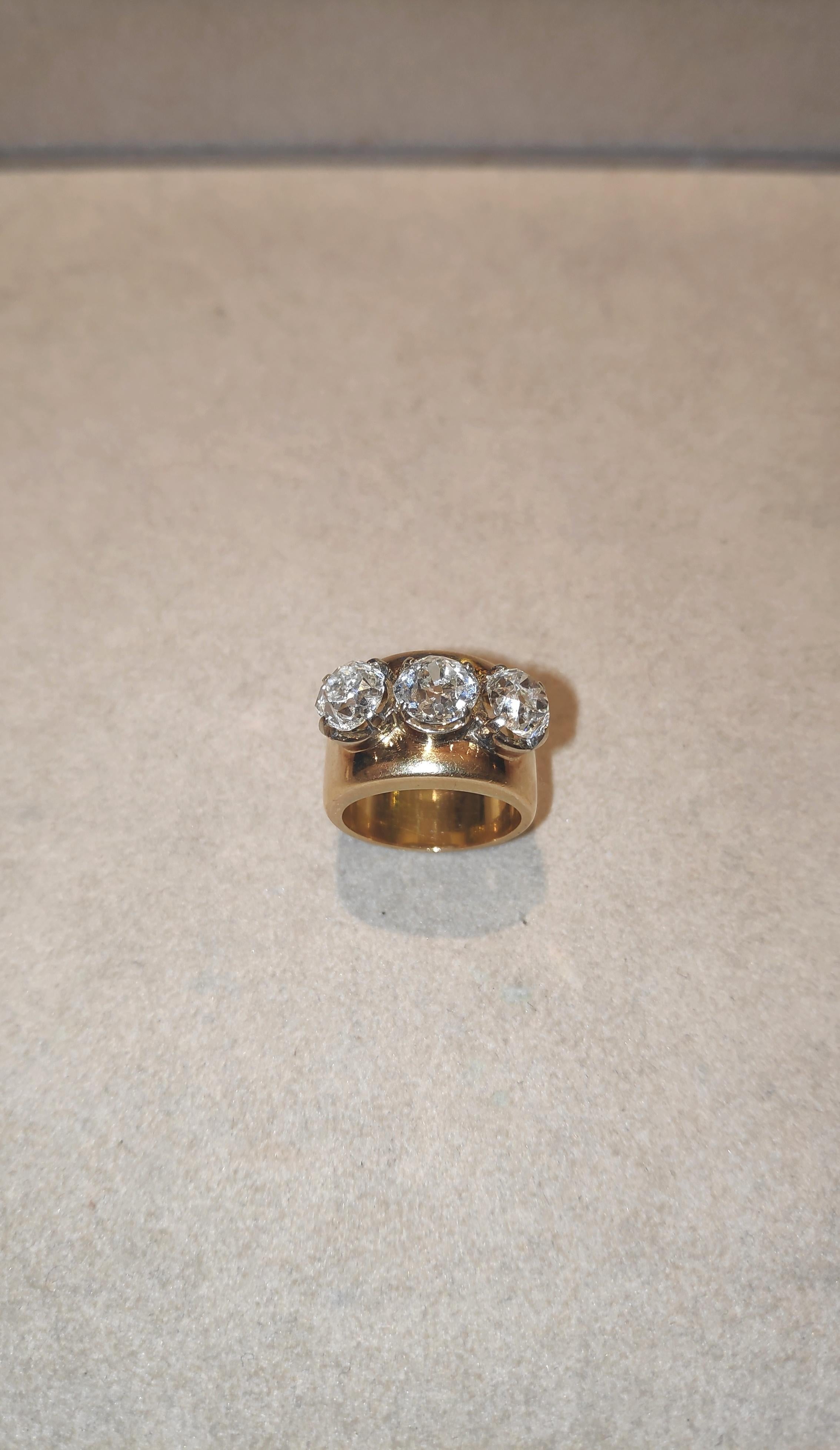 Victorian Old Cut Diamond Trilogy Ring 3