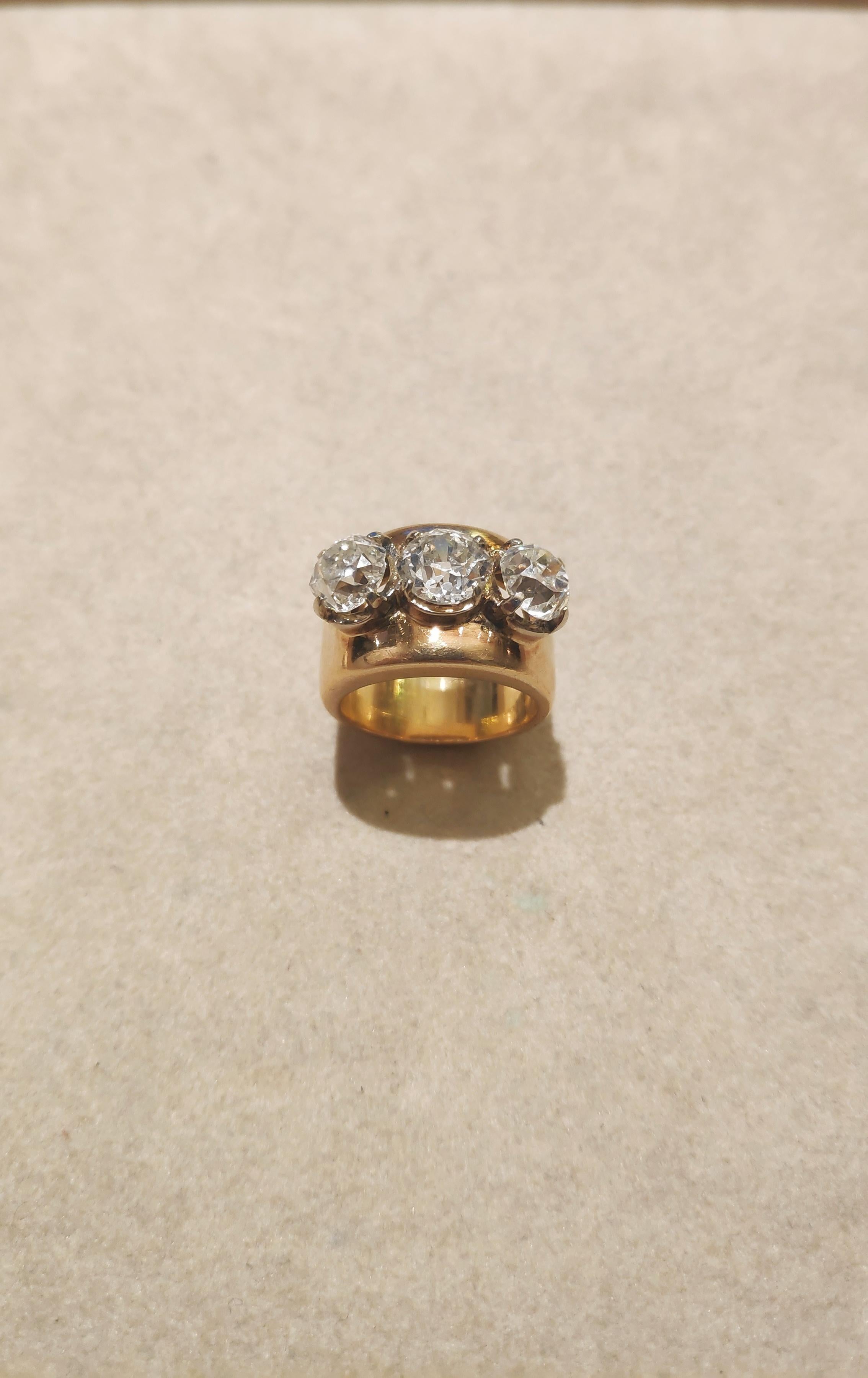 Victorian Old Cut Diamond Trilogy Ring 4