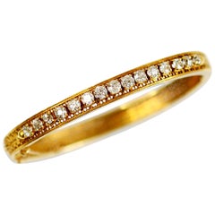 Victorian Old Cut Diamond Yellow Gold Bangle