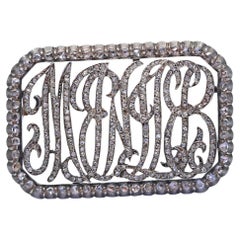 Victorian Old-cut Diamonds My Love Unisex Brooch, 1900