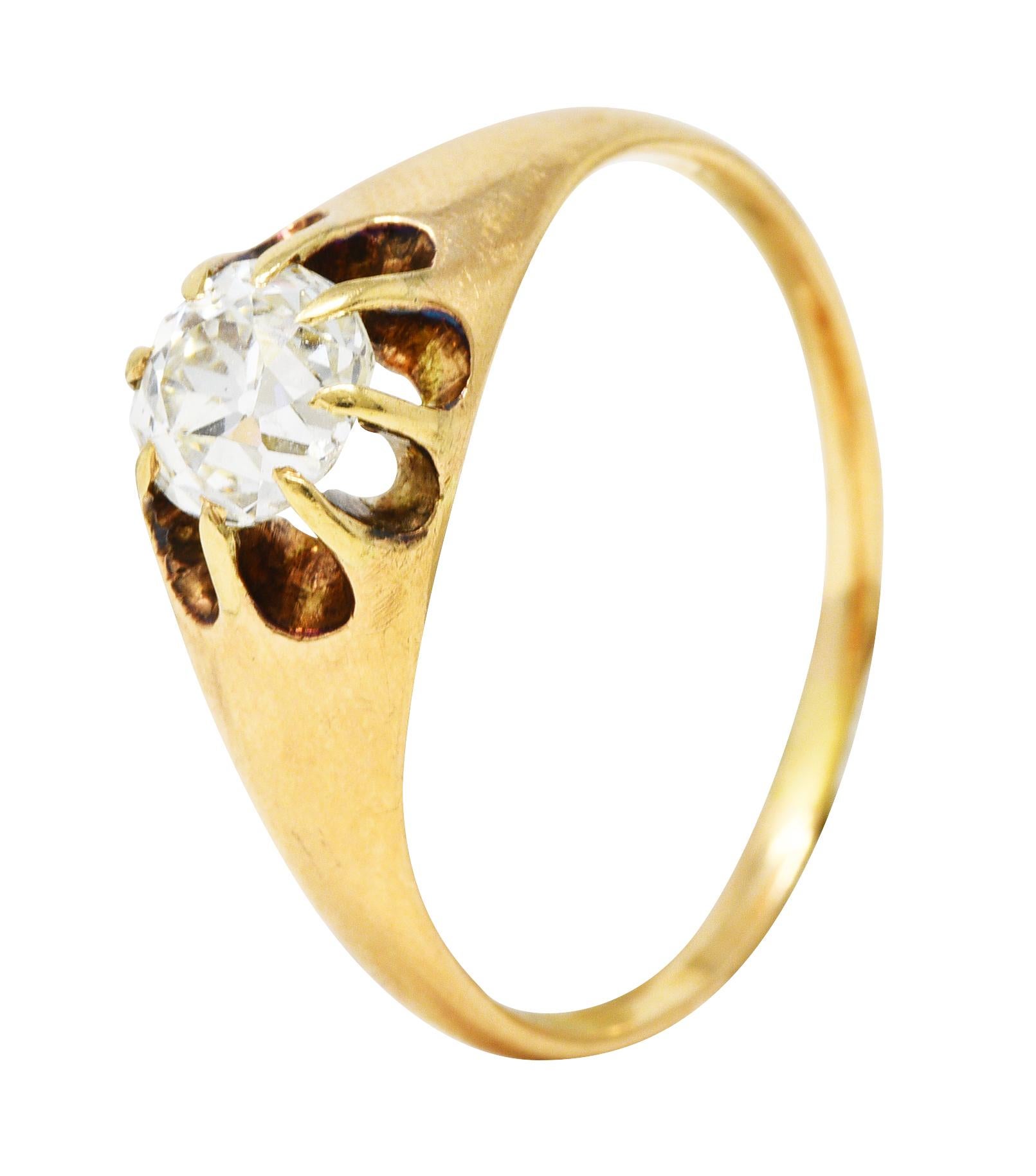 Viktorianischer Gürtelring aus 14 Karat Gelbgold mit 0,78 Karat Diamant im alteuropäischen Schliff 3