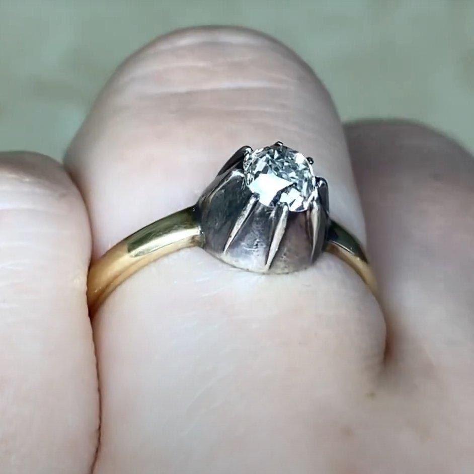 Taglio vecchia miniera Anello vittoriano con diamanti Old Mine (circa 0,30 carati), oro giallo 18 ct.