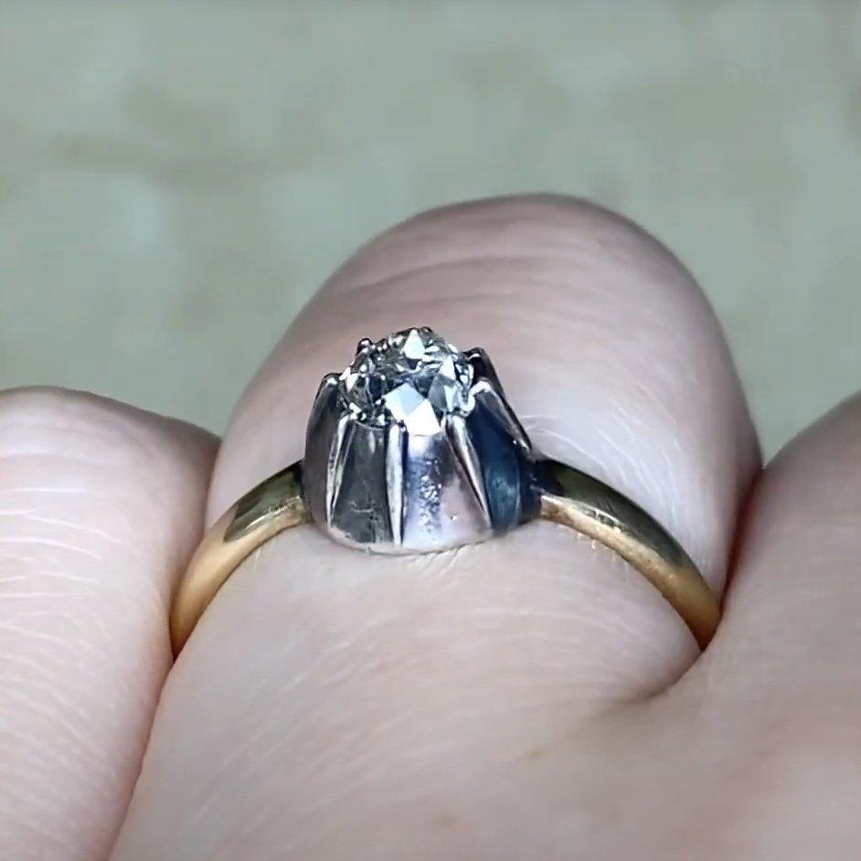 Anello vittoriano con diamanti Old Mine (circa 0,30 carati), oro giallo 18 ct. In condizioni ottime a New York, NY