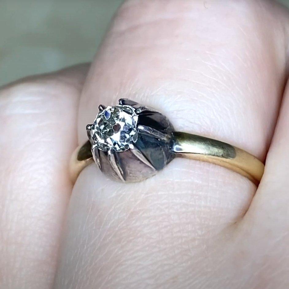 Donna Anello vittoriano con diamanti Old Mine (circa 0,30 carati), oro giallo 18 ct.