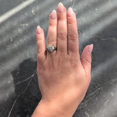 Victorian Old Mine Cut Diamond 14 Karat Gelbgold Silber Antique Cluster Ring