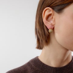 Victorian old mine cut diamond 18k yellow gold cluster earrings