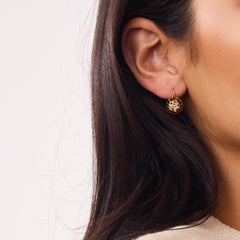 Victorian old mine cut diamond 18k yellow gold earrings